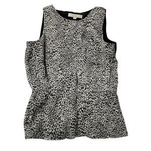 Ann Taylor LOFT Black/Beige Sleeveless Blouse Size SP